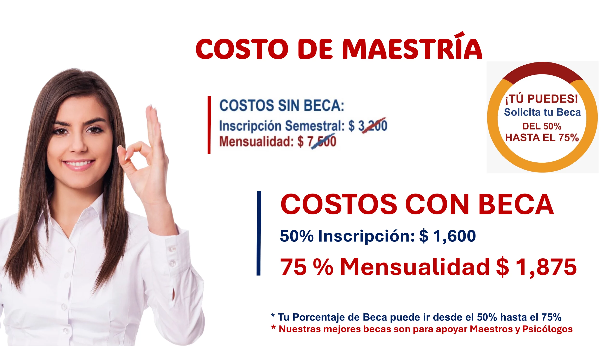 HUMAS PRECIOS MAESTRIAS MARZO 2026